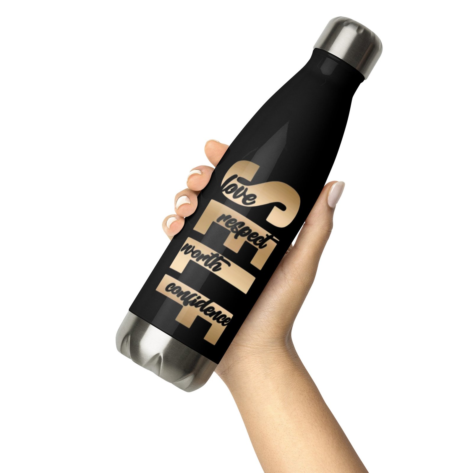 7Series - "UR SELF" Black Stainless Steel Water Bottle